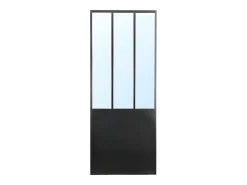 Biombo espelho atelier estilo industrial COVENTRY - Metal - A. 180 x C. 122 cm - Preto