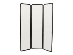 Biombo espelho de barbeiro em metal C146 x A180 cm preto - MIROLY