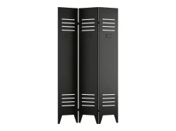 Biombo industrial porta de armário em metal C107xA178 cm preto - CASILY