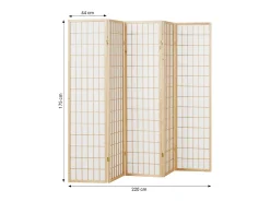 Biombo 220x175x2,2 cm natural Shoji