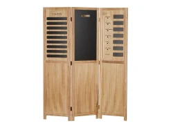 Biombo 170x120x2 cm paravento em madeira natural