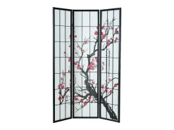 Biombo 179x132x2 cm preto Shoji