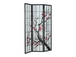 Biombo 179x132x2 cm preto Shoji