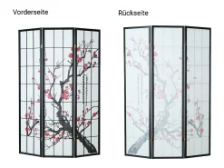 Biombo 179x132x2 cm preto Shoji