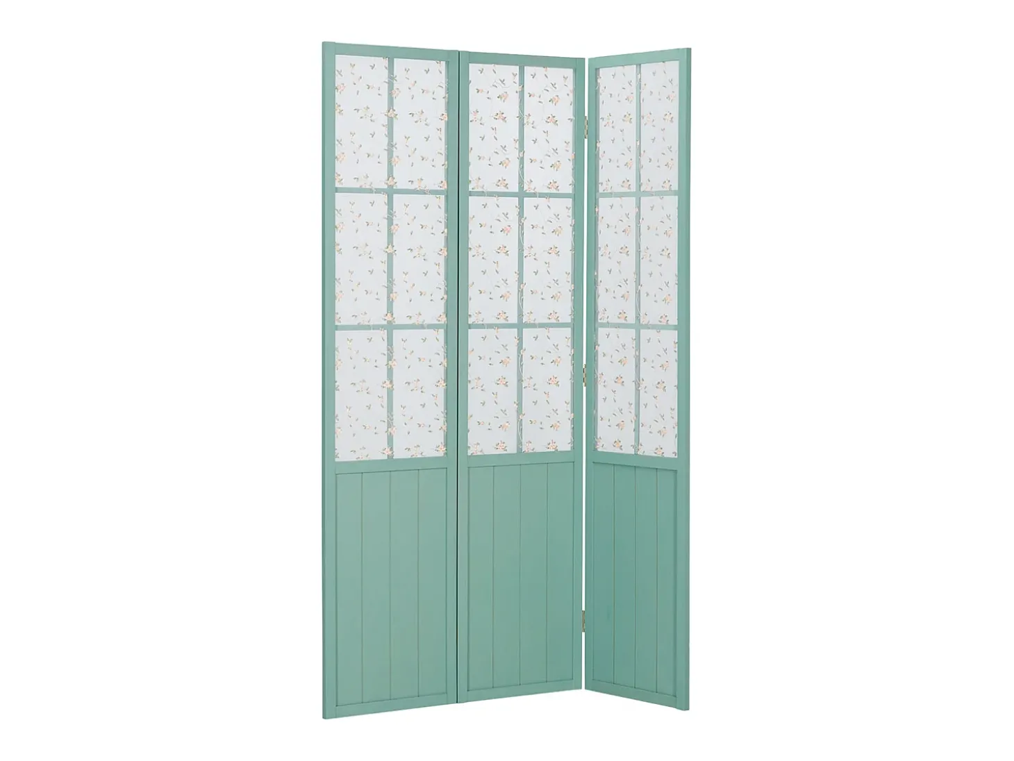 Biombo 170x120x2 cm Turquesa Estilo Campestre