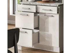 Bloco de cozinha branco alto brilho 80x60x81.6 r-line