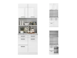 Bloco de cozinha branco alto brilho 80x60x81.6 r-line