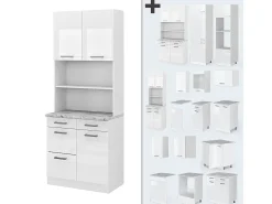 Bloco de cozinha branco alto brilho 80x60x81.6 r-line