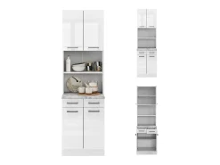 Bloco de cozinha branco alto brilho 60x60x81.6 r-line