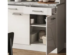 Bloco de cozinha branco alto brilho 100x60x81.6 r-line