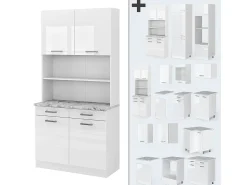Bloco de cozinha branco alto brilho 100x60x81.6 r-line