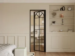 Bloco de porta reversível em alumínio e vidro temperado - A204 x L73 cm - Preto - VIGELO