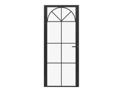 Bloco de porta reversível em alumínio e vidro temperado - A204 x L73 cm - Preto - VIGELO