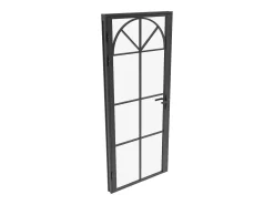 Bloco de porta reversível em alumínio e vidro temperado - A204 x L73 cm - Preto - VIGELO