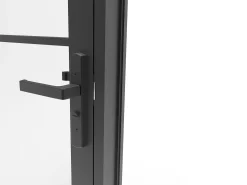 Bloco de porta reversível em alumínio e vidro temperado - A204 x L73 cm - Preto - VIGELO