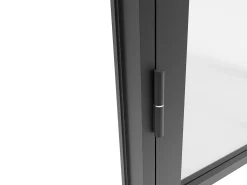 Bloco de porta reversível em alumínio e vidro temperado - A204 x L73 cm - Preto - VIGELO
