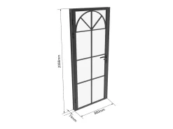 Bloco de porta reversível em alumínio e vidro temperado - A204 x L73 cm - Preto - VIGELO