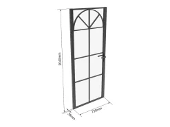Bloco de porta reversível em alumínio e vidro temperado - A204 x L73 cm - Preto - VIGELO