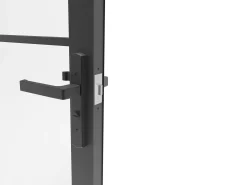 Bloco de porta reversível em alumínio e vidro temperado - A204 x L73 cm - Preto - VIGELO