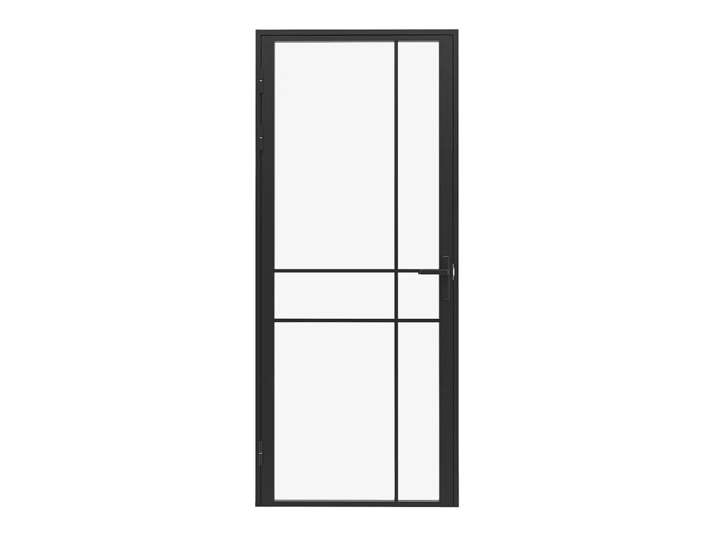 Bloco porta reversível em alumínio e vidro temperado - A204 x L73 cm - Preto - SANIVA