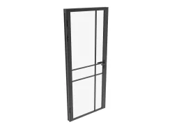 Bloco porta reversível em alumínio e vidro temperado - A204 x L73 cm - Preto - SANIVA