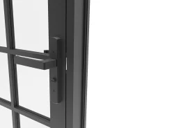 Bloco porta reversível em alumínio e vidro temperado - A204 x L73 cm - Preto - SANIVA