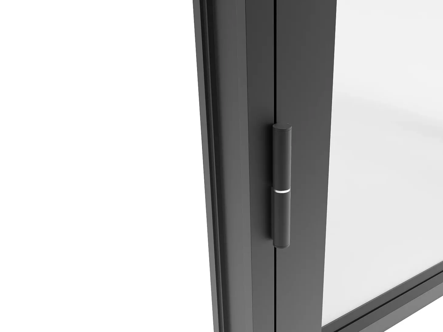 Bloco porta reversível em alumínio e vidro temperado - A204 x L73 cm - Preto - SANIVA