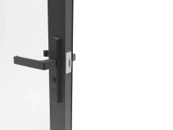 Bloco porta reversível em alumínio e vidro temperado - A204 x L73 cm - Preto - SANIVA