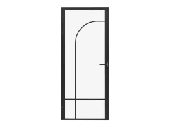 Bloco porta reversível em alumínio e vidro temperado - H204 x L73 cm - Preto - CLOSIDA