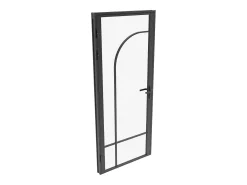 Bloco porta reversível em alumínio e vidro temperado - H204 x L73 cm - Preto - CLOSIDA