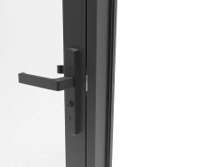 Bloco porta reversível em alumínio e vidro temperado - H204 x L73 cm - Preto - CLOSIDA