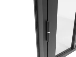 Bloco porta reversível em alumínio e vidro temperado - H204 x L73 cm - Preto - CLOSIDA