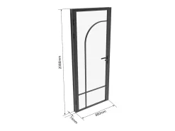 Bloco porta reversível em alumínio e vidro temperado - H204 x L73 cm - Preto - CLOSIDA
