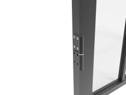 Bloco porta reversível em alumínio e vidro temperado - H204 x L73 cm - Preto - CLOSIDA