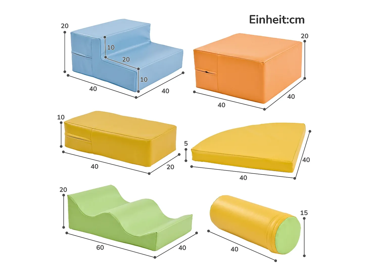 Blocos de construção de 6 peças - Para bebés e crianças - PU