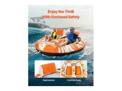 Boia Rebocável, SucceBuy Boias Rebocáveis para Passeios de Barco, Boias Rebocáveis Insufláveis para 2 Pessoas com 2 Cockpits