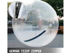 Bola Zorb Insuflável de 2M para Caminhada na Água com Fecho Alemão em PVC SucceBuy