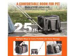 Bolsa de Transporte para Gatos SucceBuy, para Animais de Estimação com Menos de 11 KG, 1 Tigela Dobrável Incluída, Cinzento