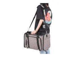 Bolsa de Transporte para Gatos SucceBuy, para Animais de Estimação com Menos de 11 KG, 1 Tigela Dobrável Incluída, Cinzento