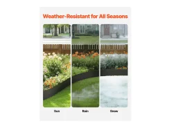 Borda de Jardim em Aço Anti-ferrugem SucceBuy, 6 PCS, 101,6 x 20,3 cm, Preto, para Jardins, Relvados, Pátios