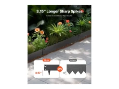 Borda de Jardim em Aço Anti-ferrugem SucceBuy, 5 PCS, 99 x 15,6 cm, para Jardins, Relvados, Pátios