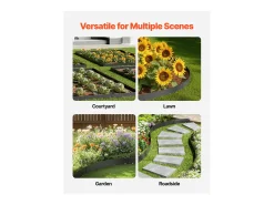 Borda de Jardim em Aço Anti-ferrugem SucceBuy, 5 PCS, 99 x 15,6 cm, para Jardins, Relvados, Pátios