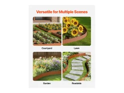 Borda de Jardim em Aço SucceBuy Resistentes às Intempéries, 1016x203,2mm, Lote de 6