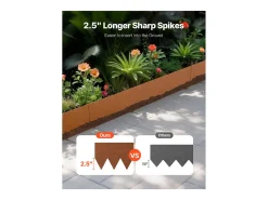 Borda de Jardim em Aço SucceBuy Resistentes às Intempéries, 1016x152,4 mm, Lote de 6