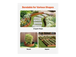 Borda de Jardim em Aço SucceBuy Resistentes às Intempéries, 1016x152,4 mm, Lote de 6