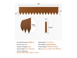 Borda de Jardim em Aço SucceBuy Resistentes às Intempéries, 1016x203,2mm, Lote de 6