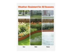 Borda de Jardim em Aço SucceBuy Resistentes às Intempéries, 1016x203,2mm, Lote de 6