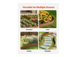 Borda de Jardim em Aço SucceBuy Resistentes às Intempéries, 1016x203,2mm, Lote de 6