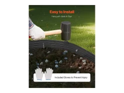 Borda de Jardim em Metal SucceBuy, 8 Pacotes de 1830 mm, Resistente à Ferrugem, Dobrável para Quintal e Jardim