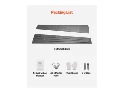 Borda de Jardim em Metal SucceBuy, 8 Pacotes de 1830 mm, Resistente à Ferrugem, Dobrável para Quintal e Jardim